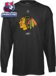 Кофта Чикаго Блэкхокс / Chicago Blackhawks -Black- Primary Logo Long Sleeve T-Shirt