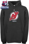 Толстовка Нью-Джерси Девилз / New Jersey Devils -Black- Primary Logo Hooded Sweatshirt