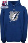 Толстовка Тампа Бэй Лайтнинг / Tampa Bay Lightning -Blue- Primary Logo Hooded Sweatshirt