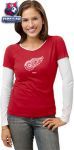Женская кофта Детройт Ред Уингз / Detroit Red Wings Women's Logo Premier Too Long Sleeve Layered Tissue Tee