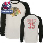 Кофта Чикаго Блэкхокс / Tony Esposito Old Time Hockey Winfield Long Sleeve Raglan Jersey Chicago Blackhawks T-Shirt