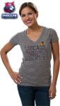 Женская футболка Чикаго Блэкхокс / Chicago Blackhawks Women's Tri-Blend Stacked Logo T-Shirt