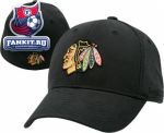 Кепка Чикаго Блэкхокс / Chicago Blackhawks Basic Logo Black Structured Flex Hat