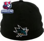 Кепка Сан-Хосе Шаркс / San Jose Sharks Basic Logo Black Structured Flex Hat