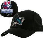 Кепка Сан-Хосе Шаркс / San Jose Sharks Basic Logo Black Structured Flex Hat