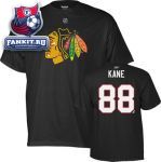 Футболка Чикаго Блэкхокс / Patrick Kane Black Reebok Name and Number Chicago Blackhawks T-Shirt