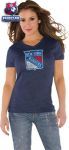 Женская футболка Нью-Йорк Рейнджерс / New York Rangers Navy Women's Primary Logo Tri Blend V Neck T-Shirt- by Alyssa Milano