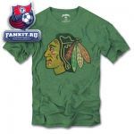 Футболка Чикаго Блэкхокс / Chicago Blackhawks '47 Brand Green St. Patrick's Day Primary Logo Scrum T-Shirt