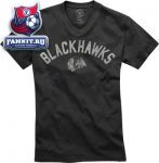 Футболка Чикаго Блэкхокс / Chicago Blackhawks Black '47 Brand Victory Tri-Blend T-Shirt