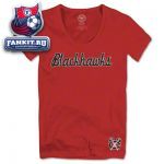 Женская футболка Чикаго Блэкхокс / Chicago Blackhawks Women's Grey '47 Brand Scoop Neck Fieldhouse Scrum T-Shirt