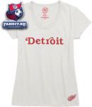 Женская футболка Детройт Ред Уингз / Detroit Red Wings Women's White '47 Brand Scoop Neck Fieldhouse Scrum T-Shirt 