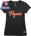 Женская футболка Филадельфия Флайерз / Philadelphia Flyers Women's Black '47 Brand Scoop Neck Fieldhouse Scrum T-Shirt