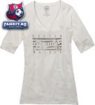 Женская футболка Бостон Брюинз / Boston Bruins Women's White '47 Brand Base Layer V-Neck T-Shirt