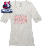 Женская футболка Детройт Ред Уингз / Detroit Red Wings Women's White '47 Brand Base Layer V-Neck T-Shirt