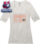 Женская футболка Филадельфия Флайерз / Philadelphia Flyers Women's White '47 Brand Base Layer V-Neck T-Shirt