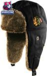 Шапка Чикаго Блэкхокс / Chicago Blackhawks '47 Brand Black Stevenson Fur Lined Trapper Hat