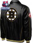 Куртка Бостон Брюинз / Boston Bruins Faux Leather Full-Zip Varsity Jacket