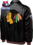 Куртка Чикаго Блэкхокс / Chicago Blackhawks Faux Leather Full-Zip Varsity Jacket