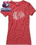 Женская футболка Чикаго Блэкхокс / Chicago Blackhawks Women's Retreat Short Sleeve Red T-Shirt