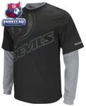 Кофта Нью-Джерси Девилз / New Jersey Devils Black Scrimmage Splitter Long Sleeve Layered T-Shirt
