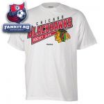 Футболка Чикаго Блэкхокс / Chicago Blackhawks White Hockey Sweep T-Shirt