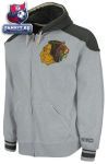 Кофта Чикаго Блэкхокс / Chicago Blackhawks Grey Team Classic Full-Zip Fleece Hooded Sweatshirt