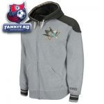 Толстовка Сан-Хосе Шаркс / San Jose Sharks Grey Team Classic Full-Zip Fleece Hooded Sweatshirt