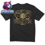 Футболка Бостон Брюинз / Boston Bruins Black Stars and Sticks Cross Dyed Heathered T-Shirt