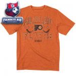 Футболка Филадельфия Флайерз / Philadelphia Flyers Orange Stars and Sticks Cross Dyed Heathered T-Shirt