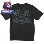 Футболка Сан-Хосе Шаркс / San Jose Sharks Black Stars and Sticks Cross Dyed Heathered T-Shirt