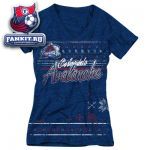 Женская футболка Колорадо Эвеланш / Colorado Avalanche Women's Blue Fair Isle Girl Tri-Blend V-Neck T-Shirt