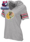 Женская футболка Чикаго Блэкхокс / Chicago Blackhawks Women's Grey CCM Classics Hooded T-Shirt