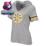 Женская футболка Бостон Брюинз / Boston Bruins Women's Grey CCM Classics Hooded T-Shirt