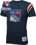 Футболка Нью-Йорк Рейнджерс / New York Rangers Old Time Hockey Blue Glover T-Shirt