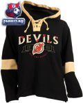 Толстовка Нью-Джерси Девилз / New Jersey Devils Old Time Hockey Black Jetted Lightweight Hooded Fleece Sweatshirt