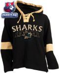 Толстовка Сан-Хосе Шаркс / San Jose Sharks Old Time Hockey Black Jetted Lightweight Hooded Fleece Sweatshirt