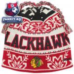 Шапка Чикаго Блэкхокс / Chicago Blackhawks Game Day Cuffless Tassel Twice Knit Hat