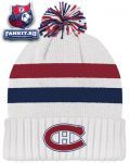 Шапка Монреаль Канадиенс / Montreal Canadiens White CCM Classics Cuffed Pom Knit Hat