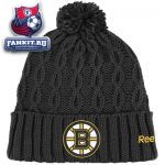 Женская шапка Бостон Брюинз / Boston Bruins Women's Black Cuffed Pom Knit Hat