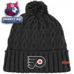 Женская шапка Филадельфия Флайерз / Philadelphia Flyers Women's Black Cuffed Pom Knit Hat