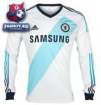Челси майка игровая выездная длинный рукав 2012-13 бело-голубая / Chelsea Away Shirt 2012/13 - Long Sleeved
