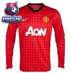 Манчестер Юнайтед майка игровая с длинным рукавом Nike красная / Manchester United Home Shirt 2012/13 - Long Sleeved