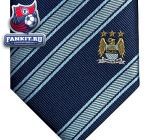 Галстук Манчестер Сити / Manchester City Stripe Silk Tie - Navy/Sky