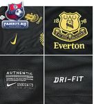 Эвертон майка игровая выездная длинный рукав 2012-13 Nike черно-желтая / Everton Away Shirt 2012/13 - Long Sleeved