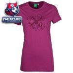 Женская футболка Селтик / Celtic Rhinestud Shamrock Logo Longline T-Shirt - Violet - Womens