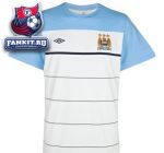 Футболка Манчестер Сити / Manchester City Yarn Dye Jersey T-Shirt - White/Grey Steel/Vista Blue/Dark Navy
