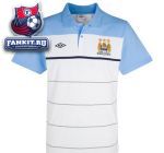 Поло Манчестер Сити / Manchester City Yarn Dye Jersey Polo - White/Grey Steel/Vista Blue/Dark Navy