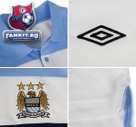 Поло Манчестер Сити / Manchester City Yarn Dye Jersey Polo - White/Grey Steel/Vista Blue/Dark Navy
