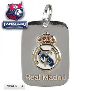 Серебряный кулон с золотыми прописями и золотым логотипом Реал Мадрид / Real Madrid Gold Crest Pendant Silver Plated