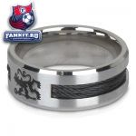 Серебряное кольцо Челси / Chelsea Band Ring With Black Inlay - Stainless Steel 